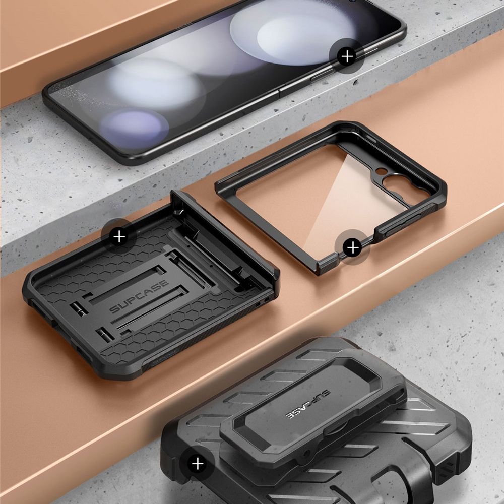 Etui pancerne Supcase UB Pro BackSP do Galaxy Z Flip7 FE / Z Flip6, czarne